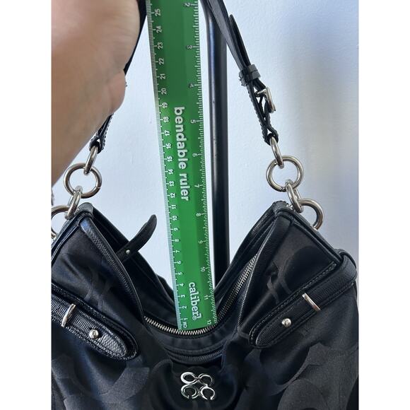 Y2K Coach Signature Snake Embossed/Canvas Shoulder Bag SilverHardware 16408 Read - Picture 11 of 16